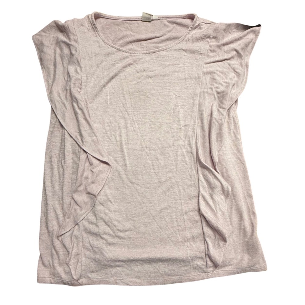 GAP Maternity Top, Light Pink Knit, Comfortable Pregnancy Shirt, Size‎ L